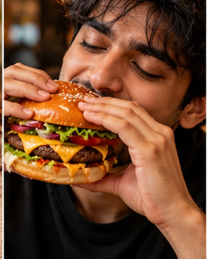 Guest enjoying a burger